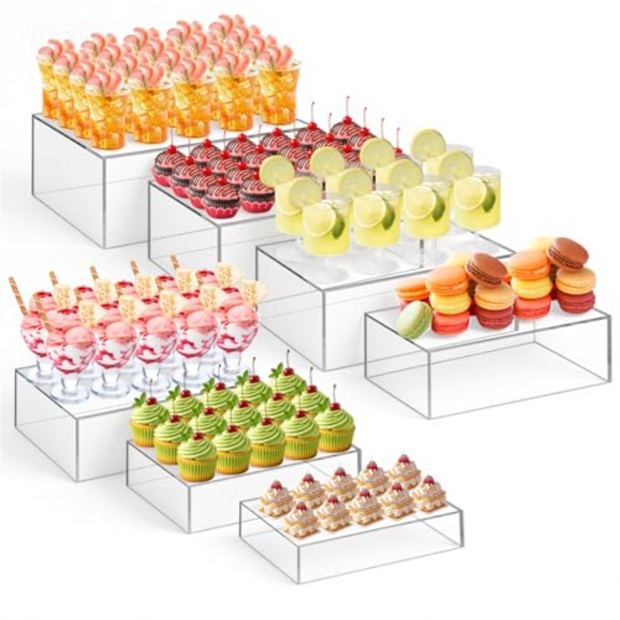 Display Risers Set - 7 Pcs Large Buffet Risers Set