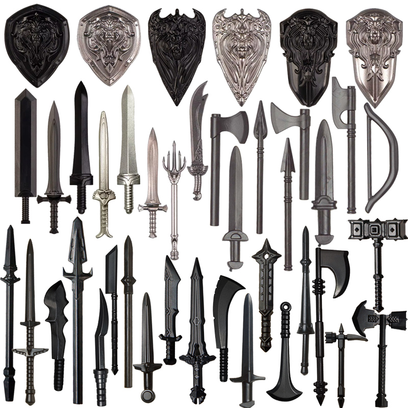 Lego Minifigure Holder - Medieval MOC Waffen Figure Accessories Building