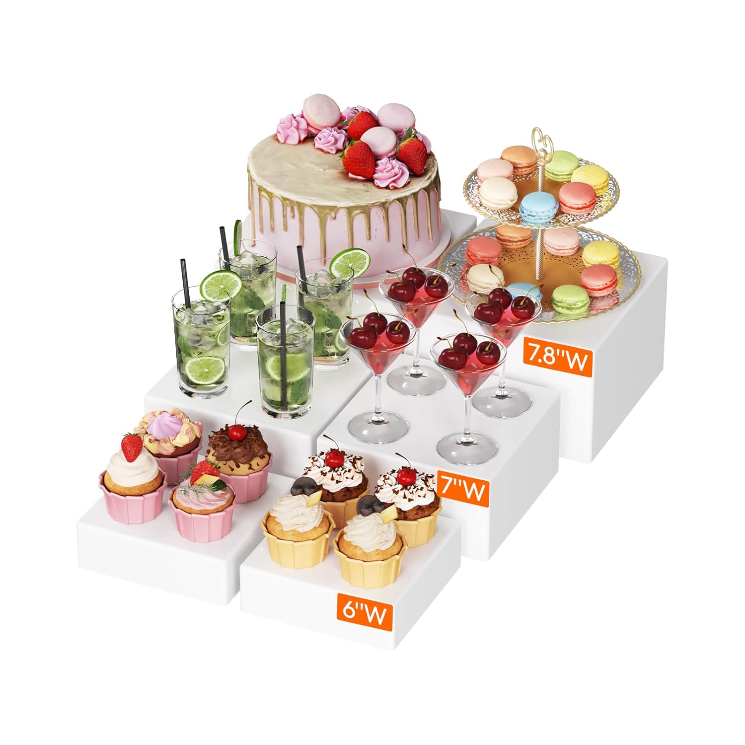 Display Risers Set - Versatile Buffet Risers Set, 6 PCS