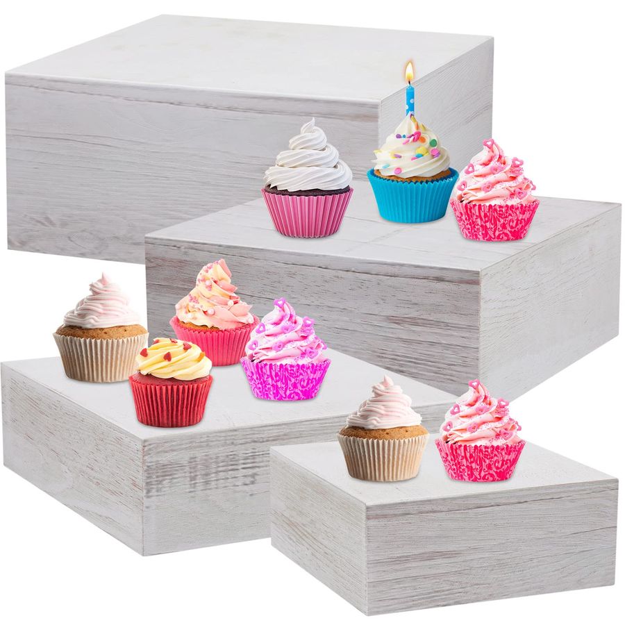 Set of 4 Large Wood Display Ri - Display Risers Set ulasan dan harga