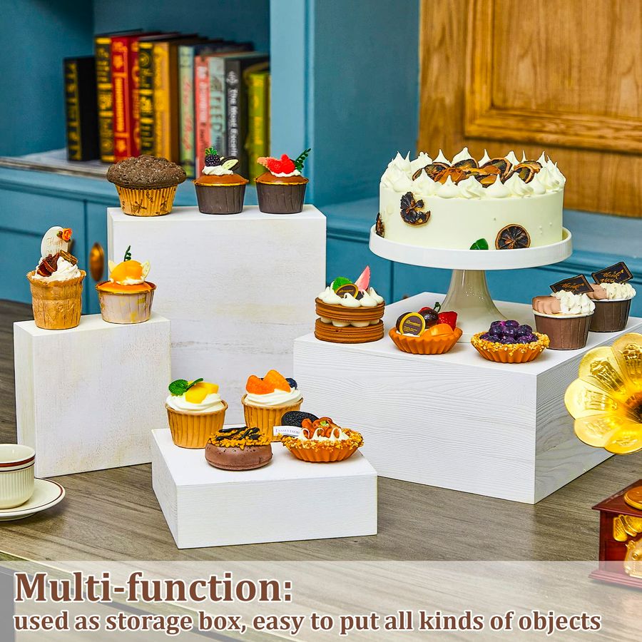 Set of 4 Large Wood Display Ri - Display Risers Set ulasan dan harga