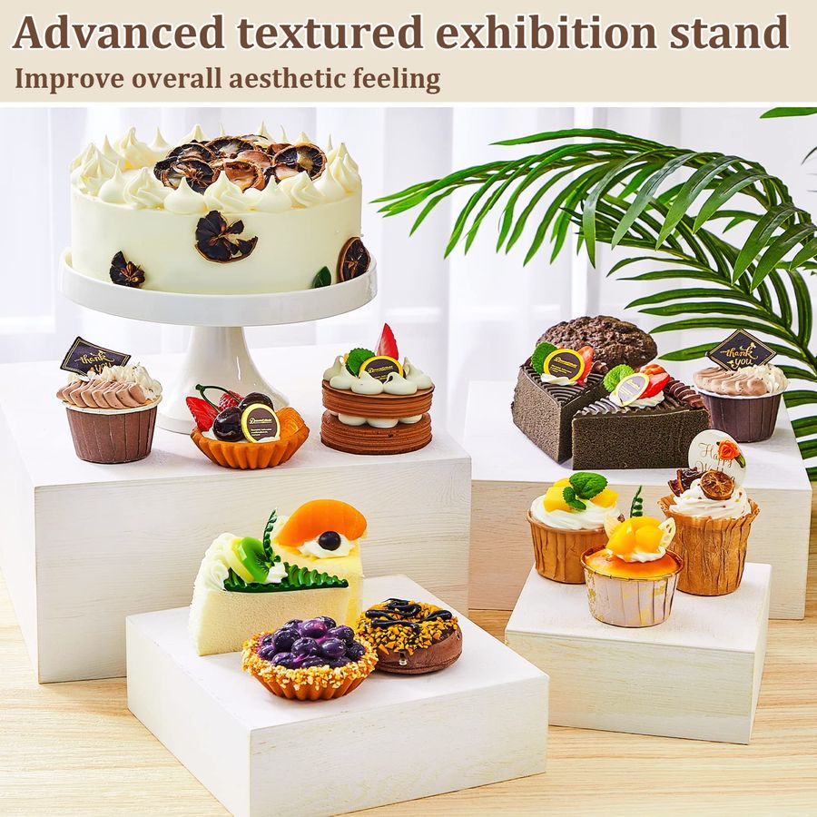 Set of 4 Large Wood Display Ri - Display Risers Set ulasan dan harga