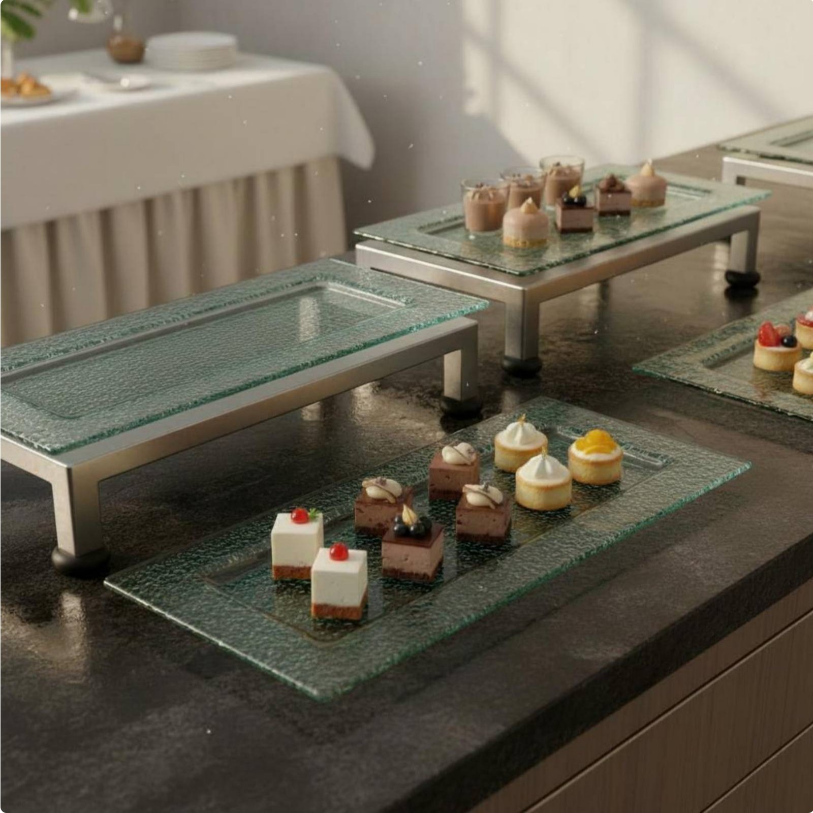 3-Tier Serving Stand Multifunc - Display Risers Set ulasan dan harga
