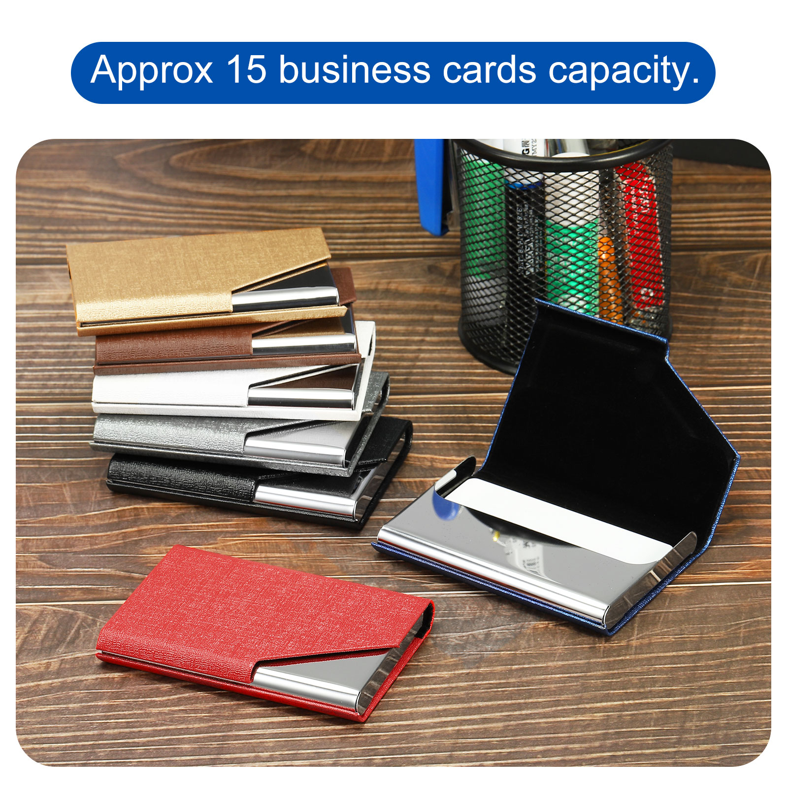 1/2Pcs Business Card Holder PU - Card Top Loader ulasan dan harga