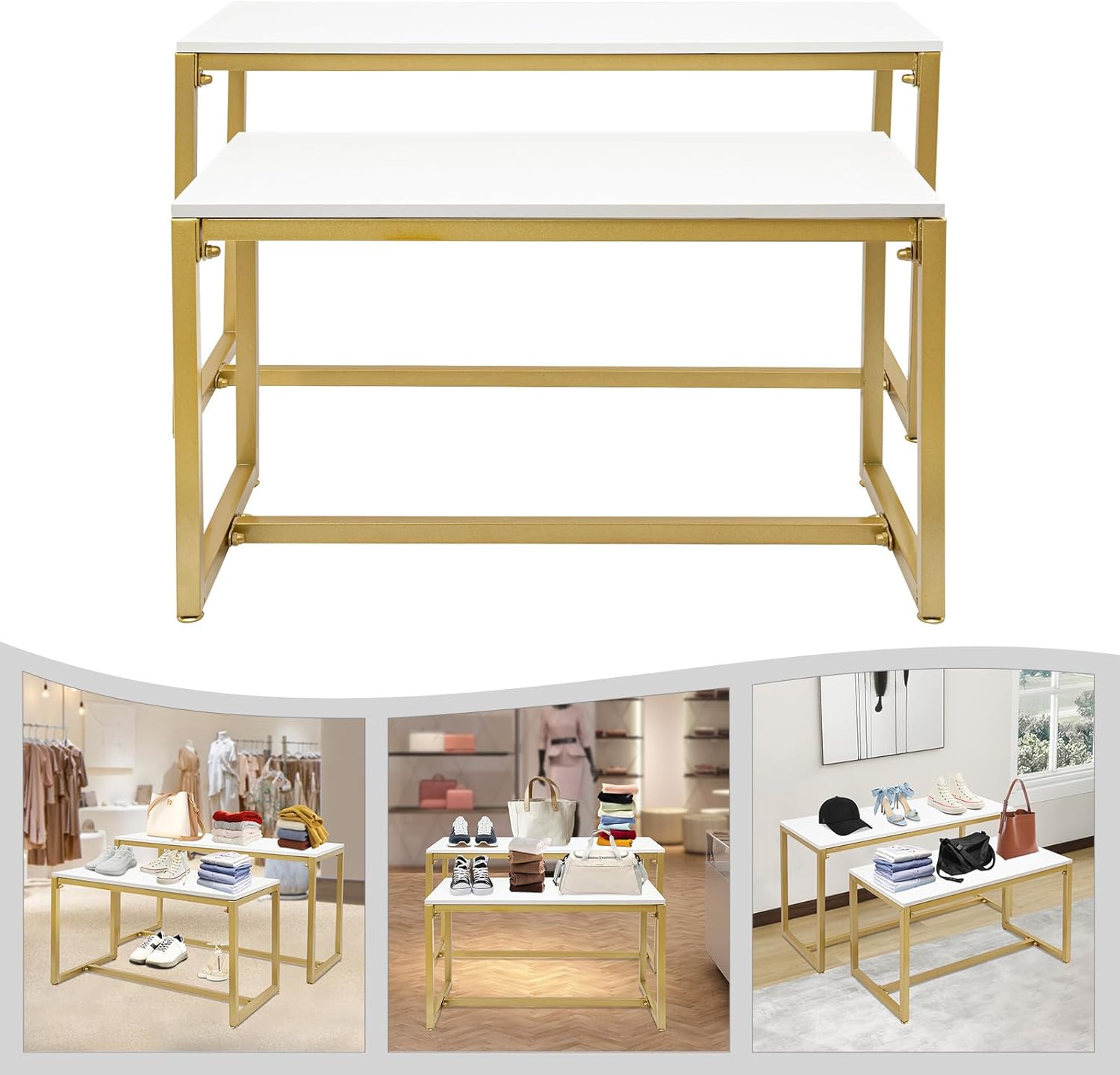 2-Piece Set Gold Modern Nestin - Display Risers Set ulasan dan harga