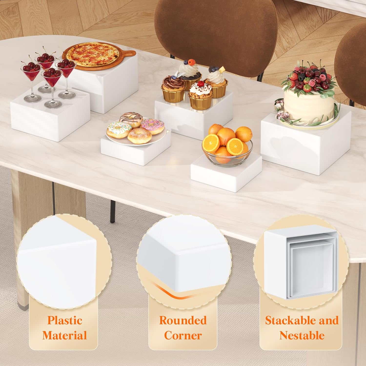 Versatile Buffet Risers Set, 6 - Display Risers Set ulasan dan harga