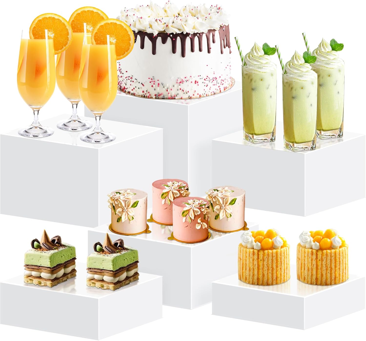 6-Piece Acrylic Display Risers - Display Risers Set ulasan dan harga