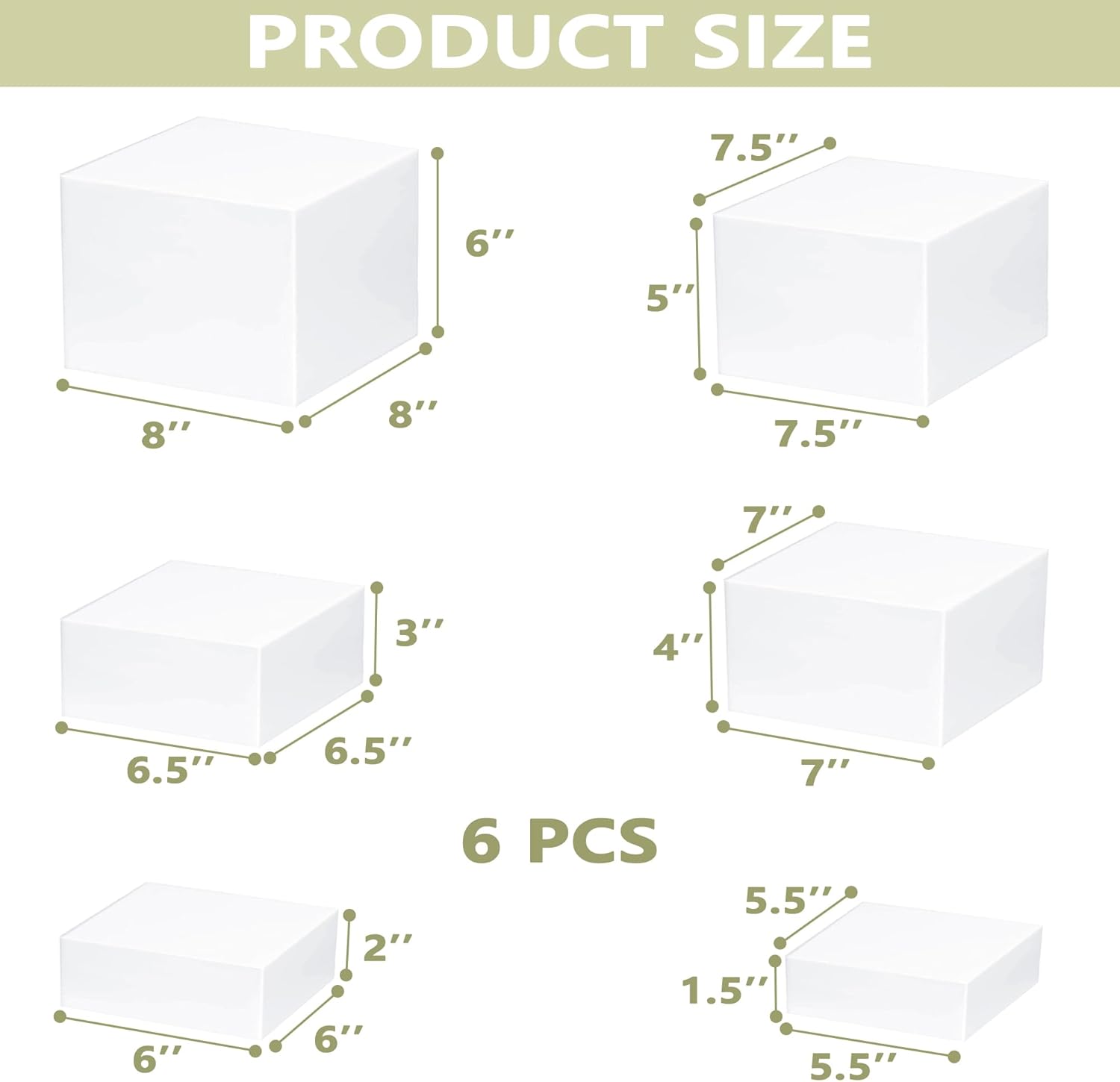 6-Piece Acrylic Display Risers - Display Risers Set ulasan dan harga