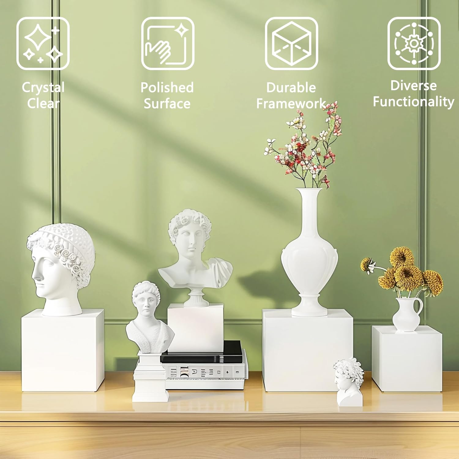 6-Piece Acrylic Display Risers - Display Risers Set ulasan dan harga