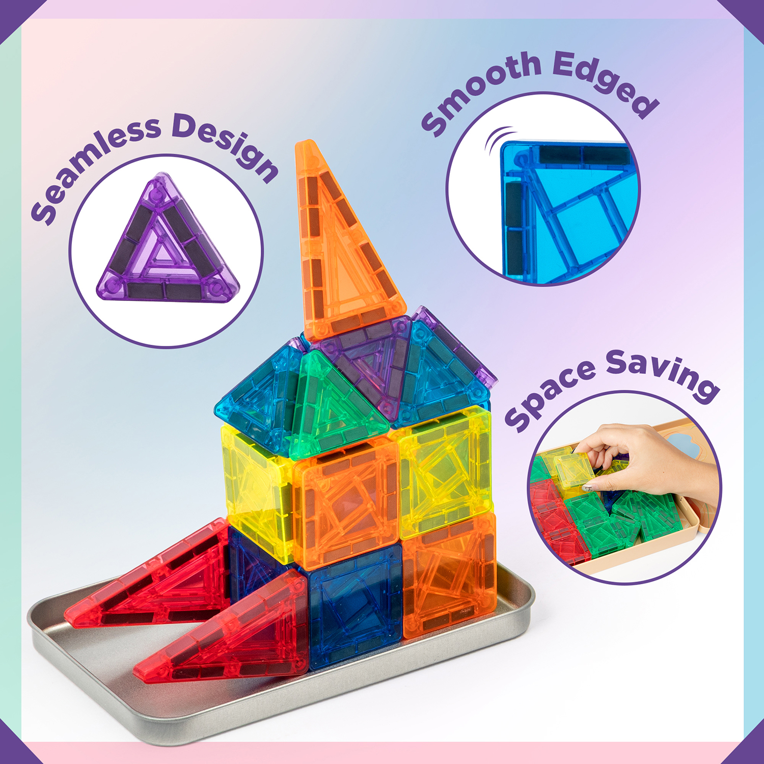 42P/60P Mini Magnetic Tiles Bu - Building Block Mini ulasan dan harga
