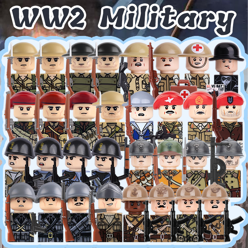 WW2 Military Soldier Figures B - Lego Minifigure Holder ulasan dan harga